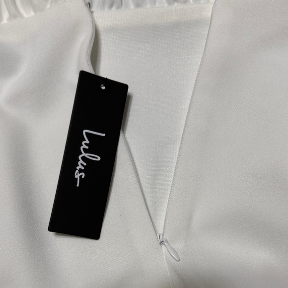 Lulu's Simply Magnificent White Organza Halter Backless Mini Dress - Picture 6 of 6